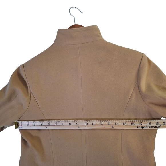 Fendi Jacket Womens XXL Tan 100% Cashmere Zip Front Lined Made In Italy - Picture 7 of 10